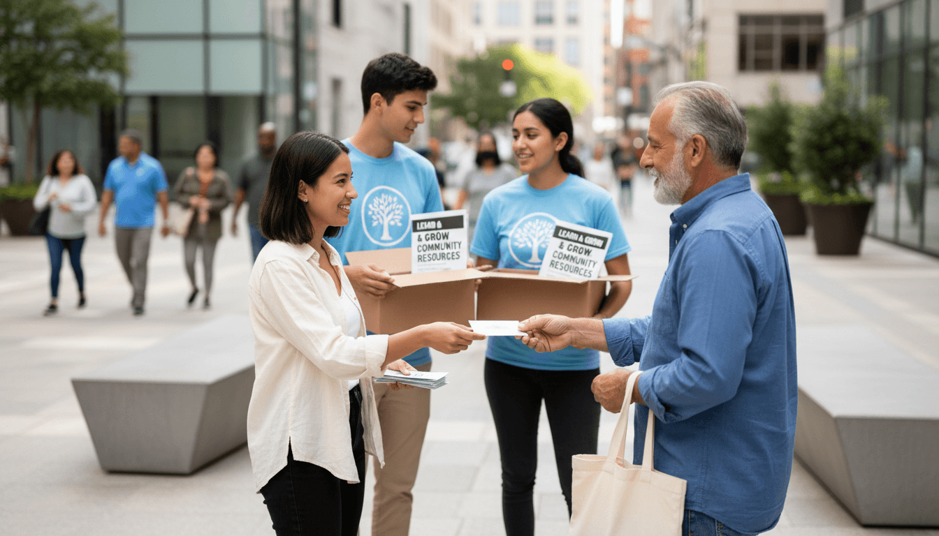 Team member educating community members about animal welfare